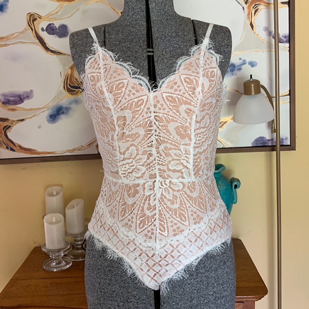 White lace bodysuit